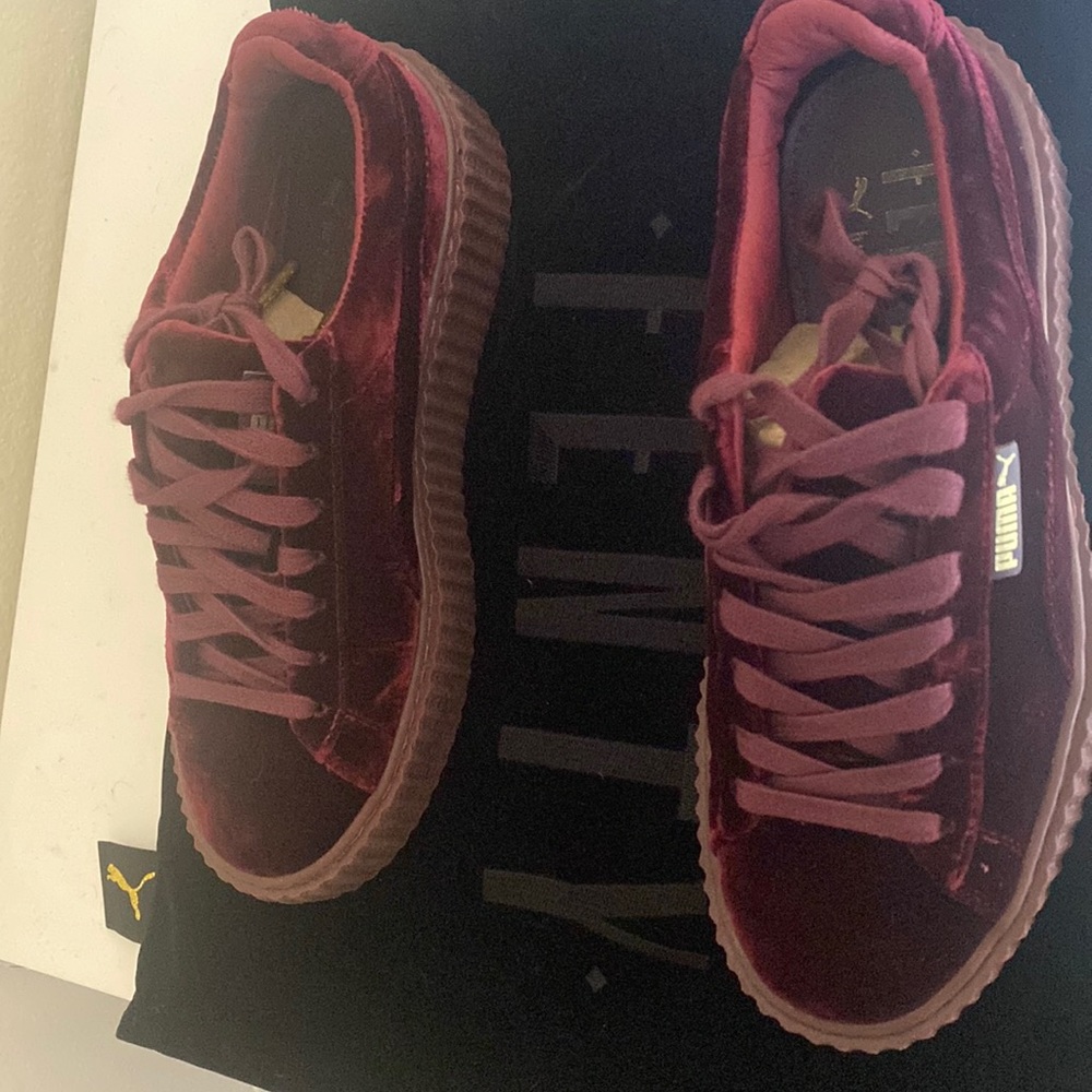 Rihanna x Puma Burgundy Velvet Creepers